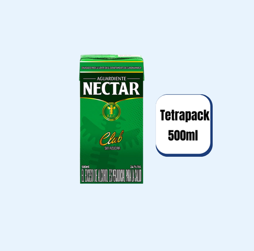 Aguardiente Nectar Club Tetrapack Media 500ml