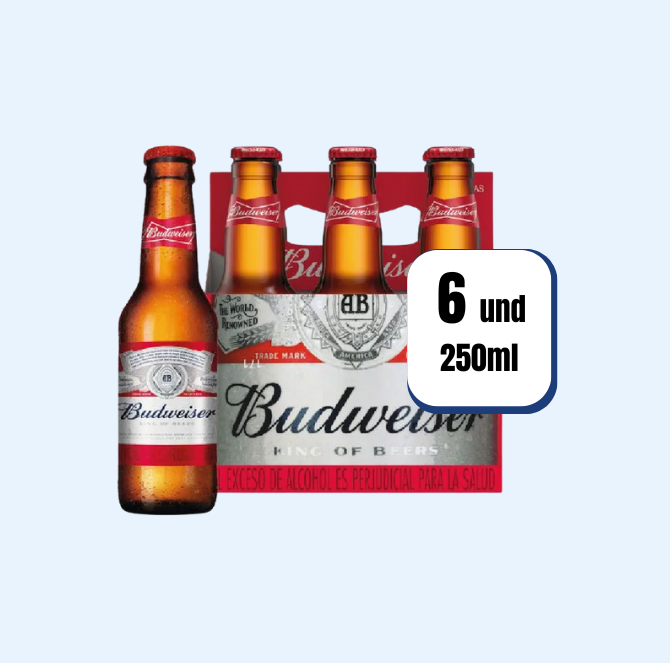 Cerveza Budweiser Botella 250ml 6 Und