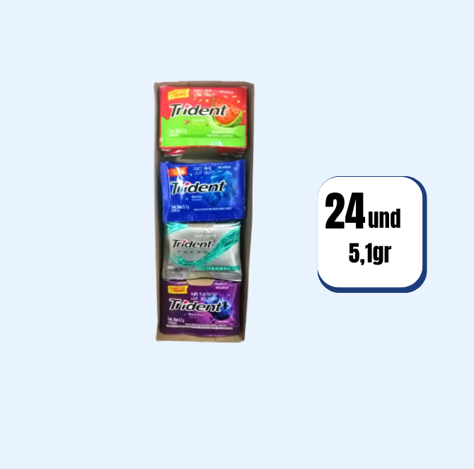 Chicle Dulce Trident 3 Pastillas Surtido 24 Und