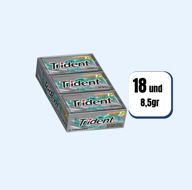 Chicle Trident 5 Pastillas Fresh Herbal 18 Und