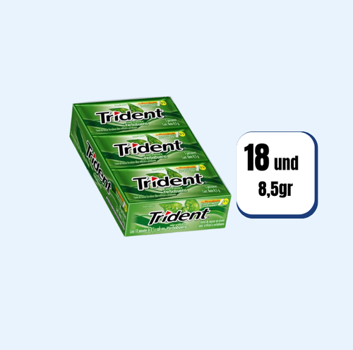 Chicle Trident 5 Pastillas Yerbabuena 18 Und