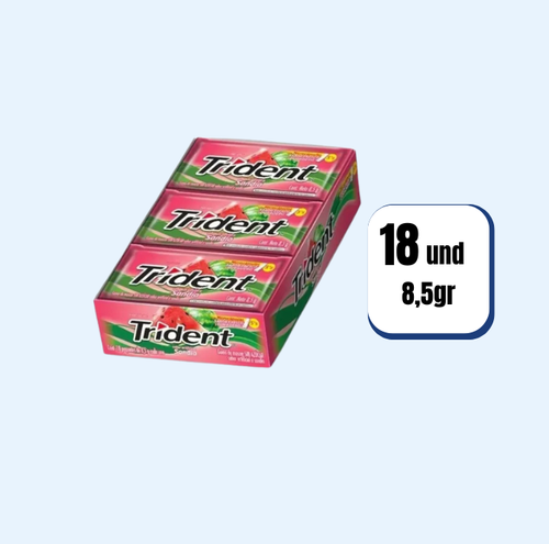 Chicle Trident 5 Pastillas Sandia 18 Und