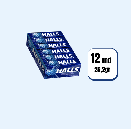 Halls Barra Mentol 9 Pastillas 12 Und
