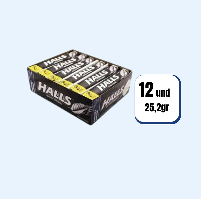 Halls Barra Extra Fuerte 9 Pastillas 12 Und