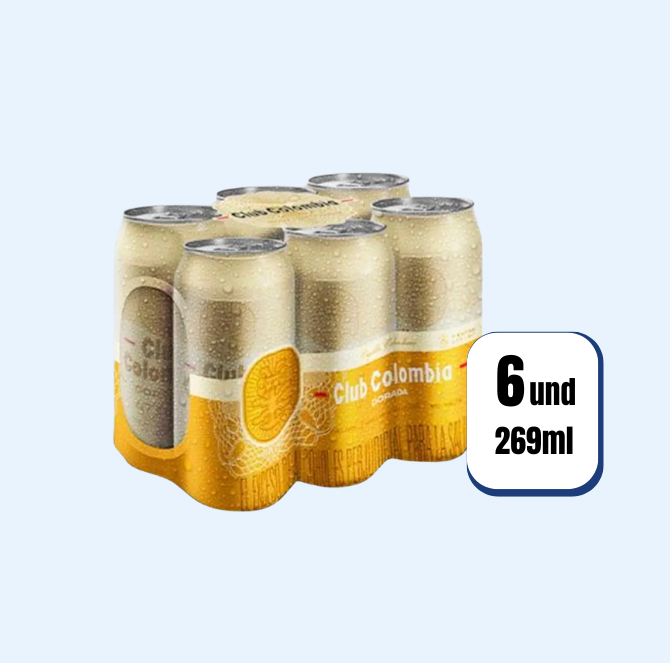 Cerveza Club Colombia Dorada Lata 269ml 6 Und