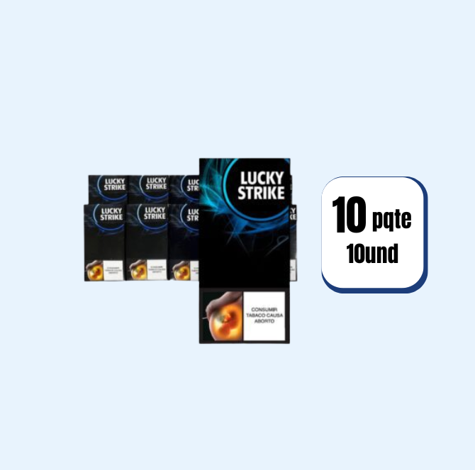 Cigarrillo Cartón Lucky Azul10 Paquetes 10 Und