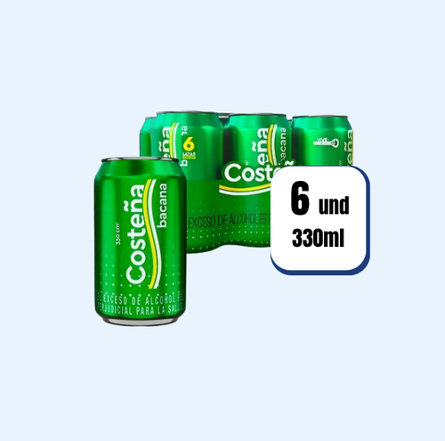 Cerveza Costeña Bacana Lata 330ml 6 Und