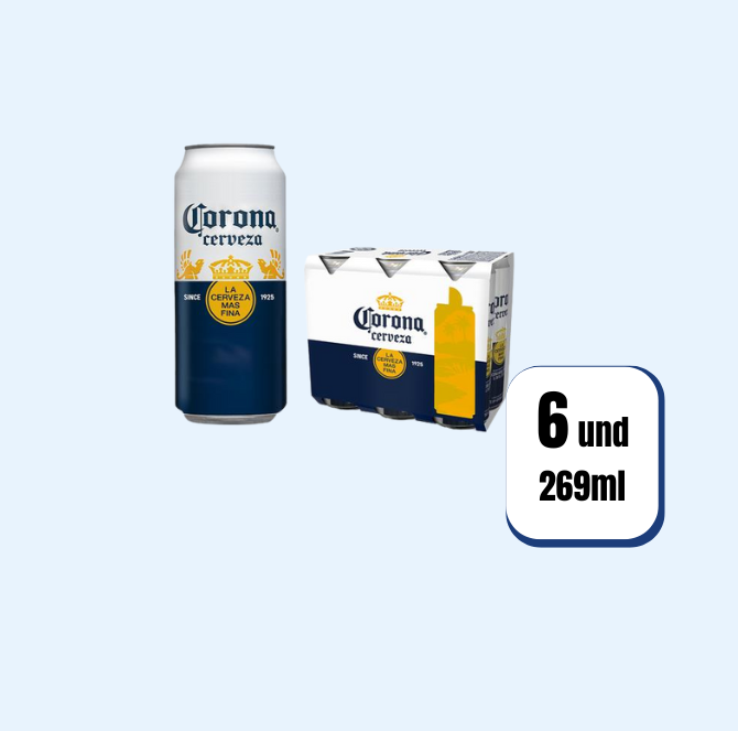 Cerveza Corona Extra Lata 269ml 6 Und