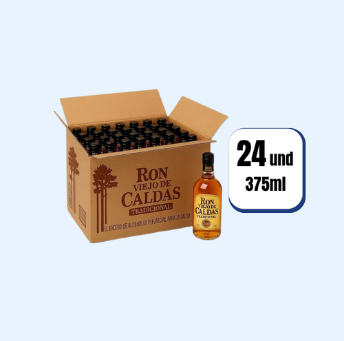 Ron Viejo De Caldas Tradicional Media 375ml 24 Und