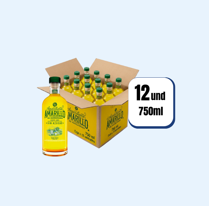 Aguardiente Amarillo de Manzanares Botella 750ml 12 Und