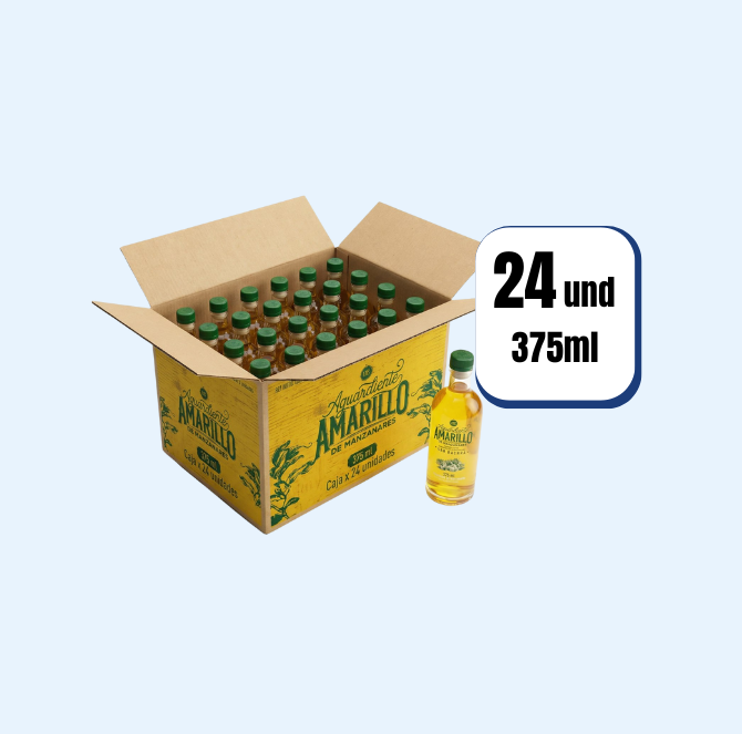 Aguardiente Amarillo de Manzanares Media 375ml 24 Und