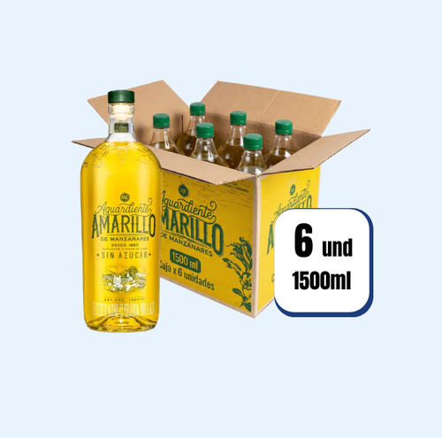 Aguardiente Amarillo de Manzanares Garrafa 1500ml 6 Und