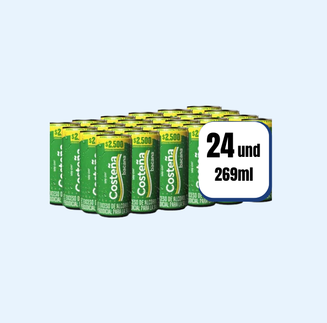Cerveza Costeña Bacana Lata 269ml 24 Und