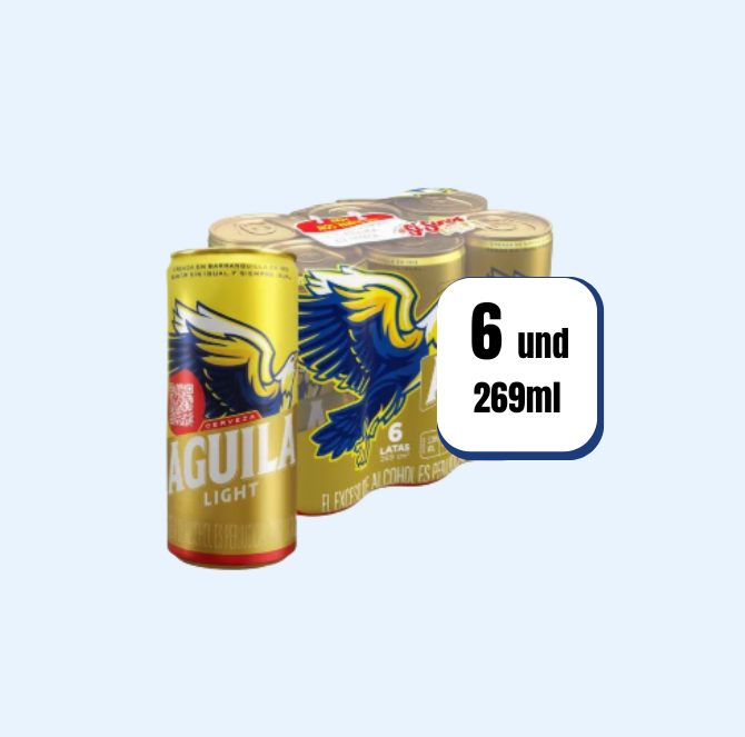 Cerveza Aguila Light Lata 269ml 6 Und