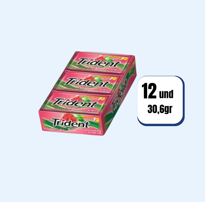 Chicle Trident 18 Pastillas Sandia 12 Und