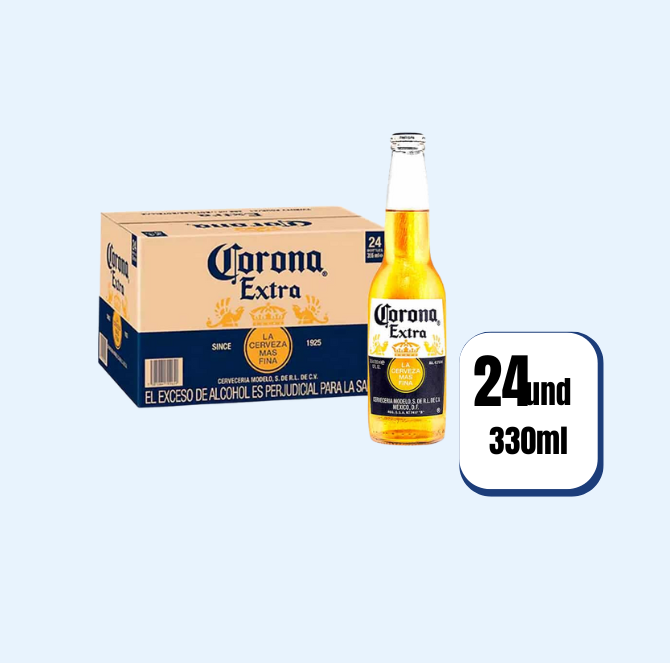 Cerveza Corona Extra Botella 330ml 24 Und