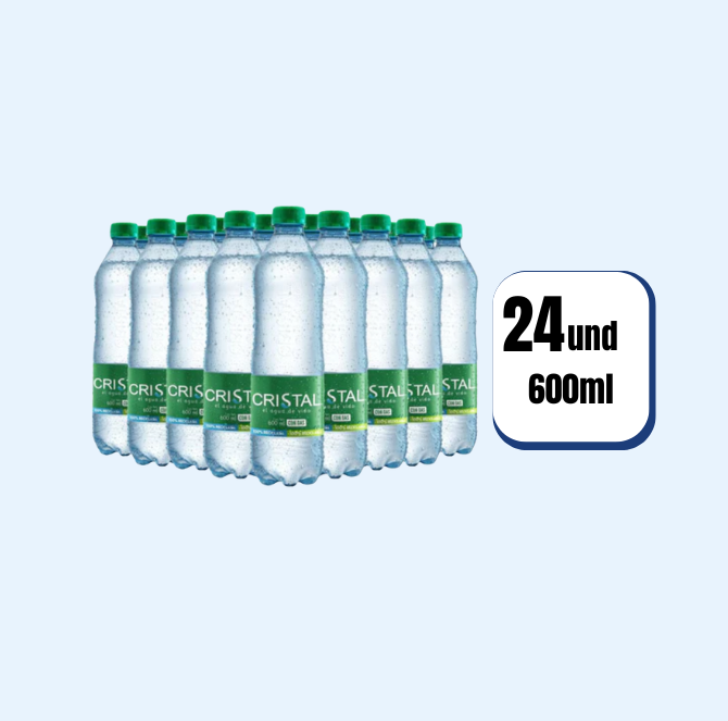Agua Cristal Con Gas 600ml 24 Und