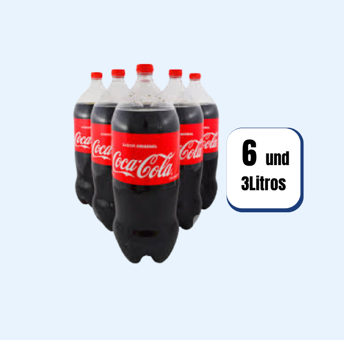 Gaseosa Coca Cola Pet 3 Litros 6 Und