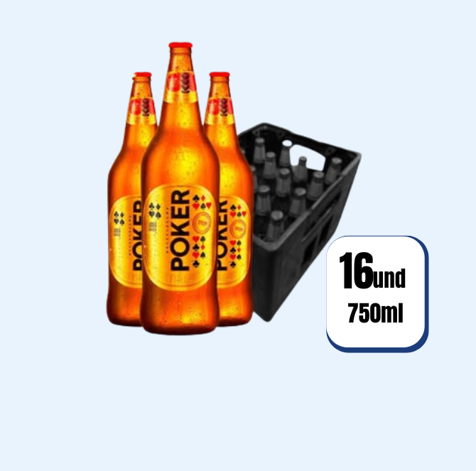 Cerveza Poker Envase Retornable 750ml 16 Und