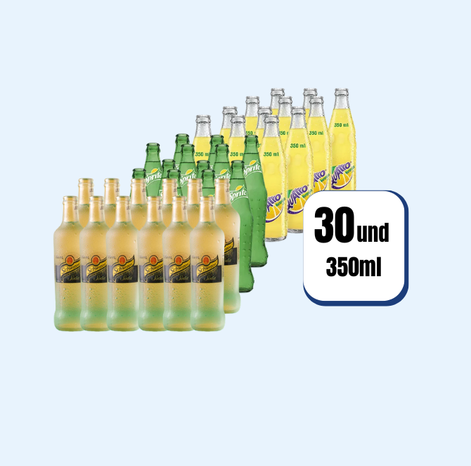 Gaseosa Surtida Quatro, Sprite, Soda, Ginger Retornable 350ml 30 Und