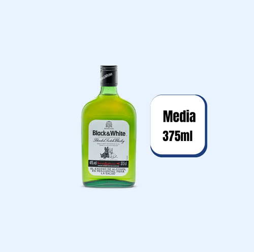 Whisky Black And White Blended Media 375ml