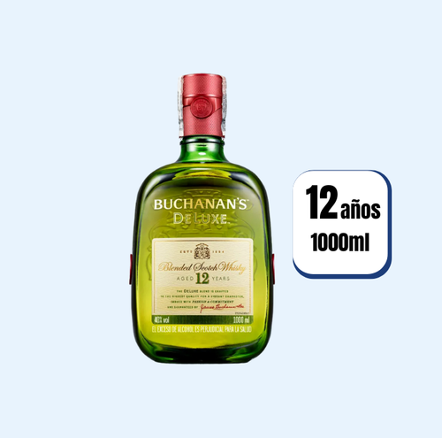Whisky Buchanans Deluxe Blended 12 Años Litro 1000ml