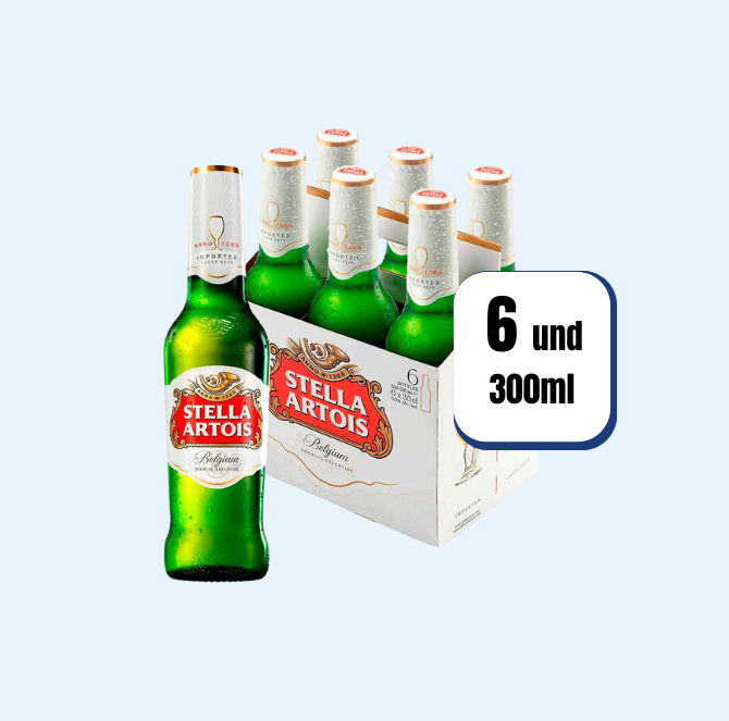 Cerveza  Stella Artois Botella 300ml 6 Und