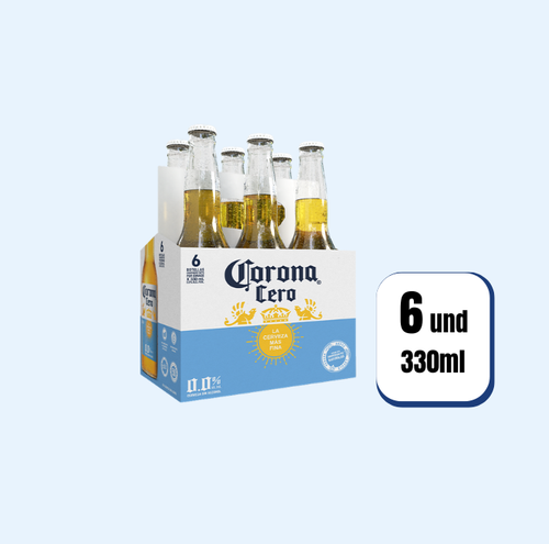 Cerveza Corona Cero Botella 330ml 6 Und