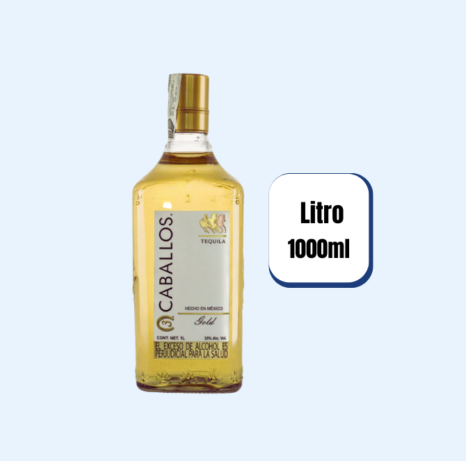 Tequila 3 Caballos Reposado Litro 1000ml