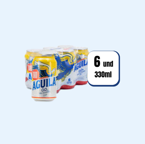 Cerveza Aguila Cero Lata 330ml 6 Und