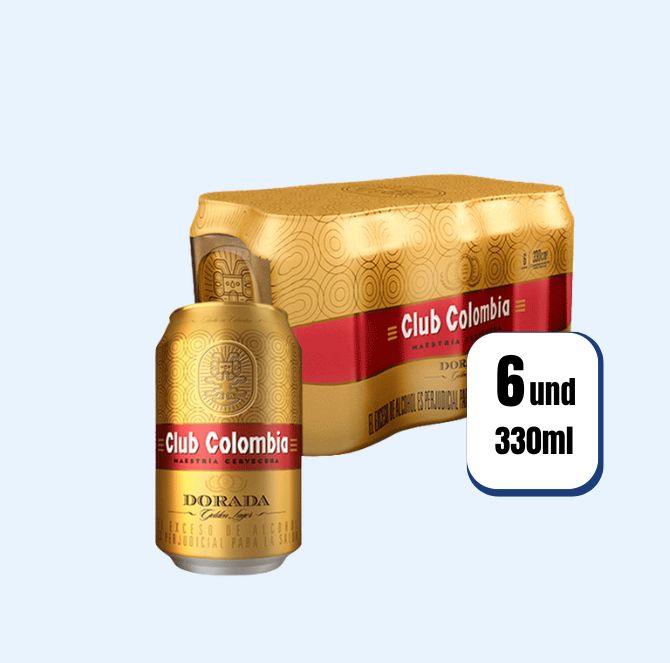 Cerveza Club Colombia Dorada Lata 330ml 6 Und