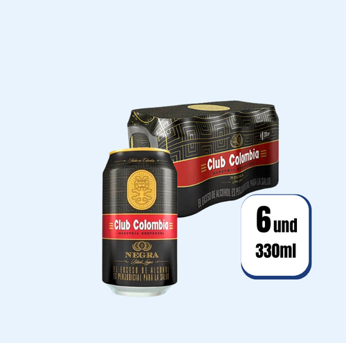 Cerveza Club Colombia Negra Lata 330ml 6 Und
