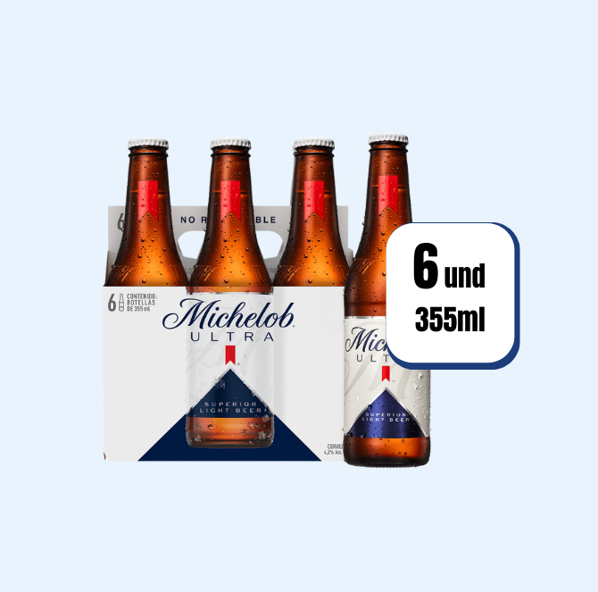 Cerveza Michelob Ultra Botella 355ml 6 Und