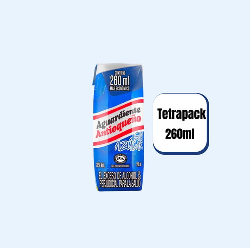 Aguardiente Antioqueño Azul Tetrapack 260ml