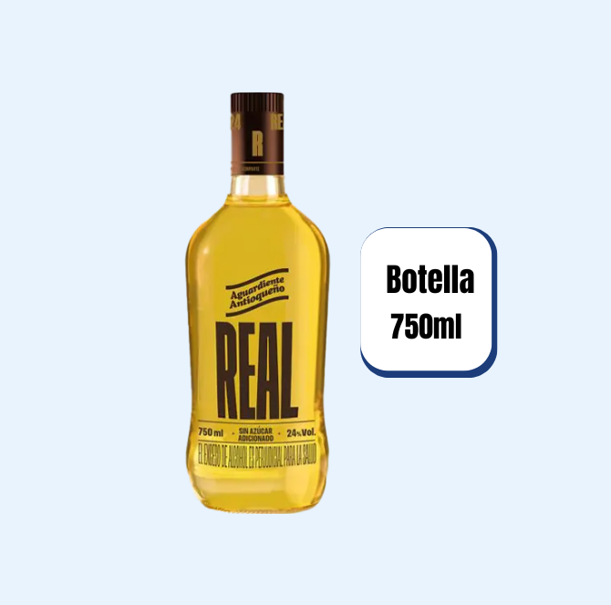 Aguardiente Antioqueño Real Amarillo Botella 750ml