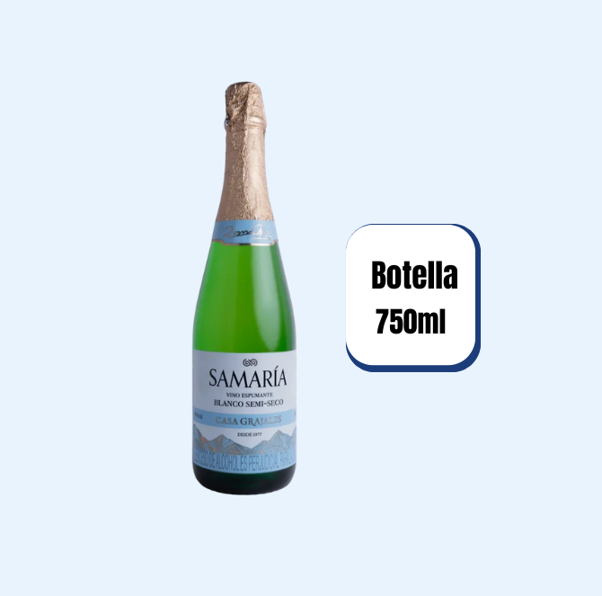 Vino Espumoso Blanco Samaría Casa Grajales Botella 750ml