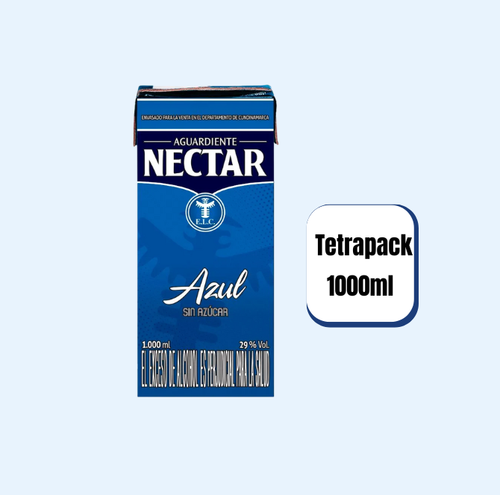 Aguardiente Nectar Azul Tetrapack Litro 1000ml