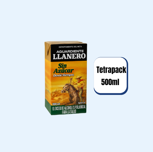 Aguardiente Llanero Tetrapack Media 500ml