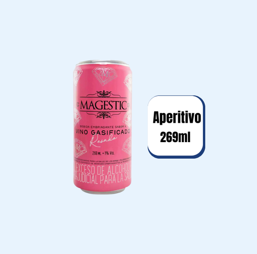 Vino Gasificado Magestic Rosado Lata 269ml