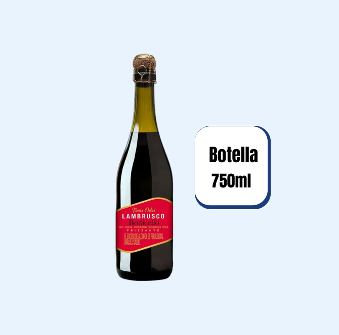 Vino Espumoso Lambrusco Botticello Rosso Dolce Botella 750ml