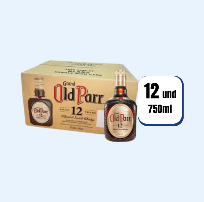 Whisky Old Parr 12 Años Blended Botella 750ml 12 Und