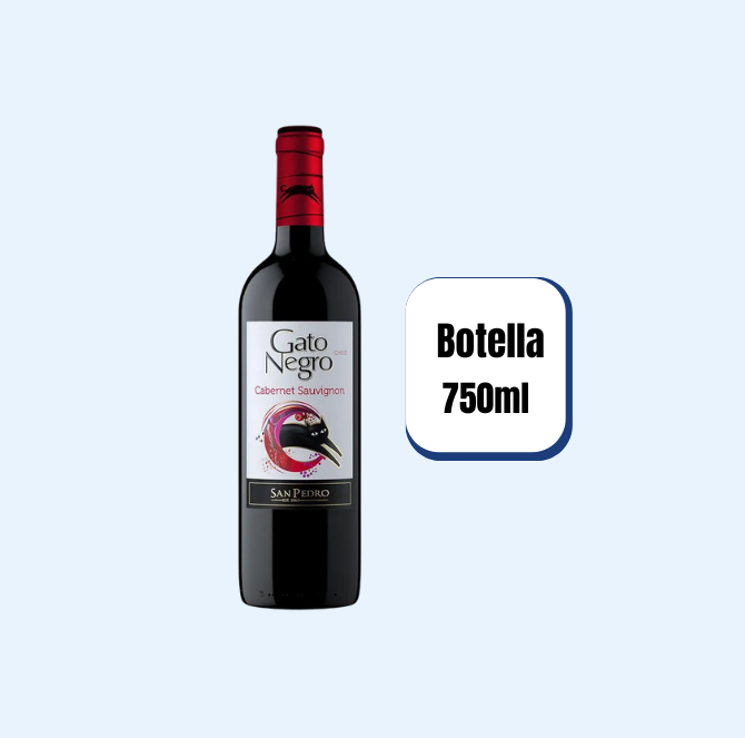 Vino Gato Negro Cabernet Sauvignon Botella 750ml