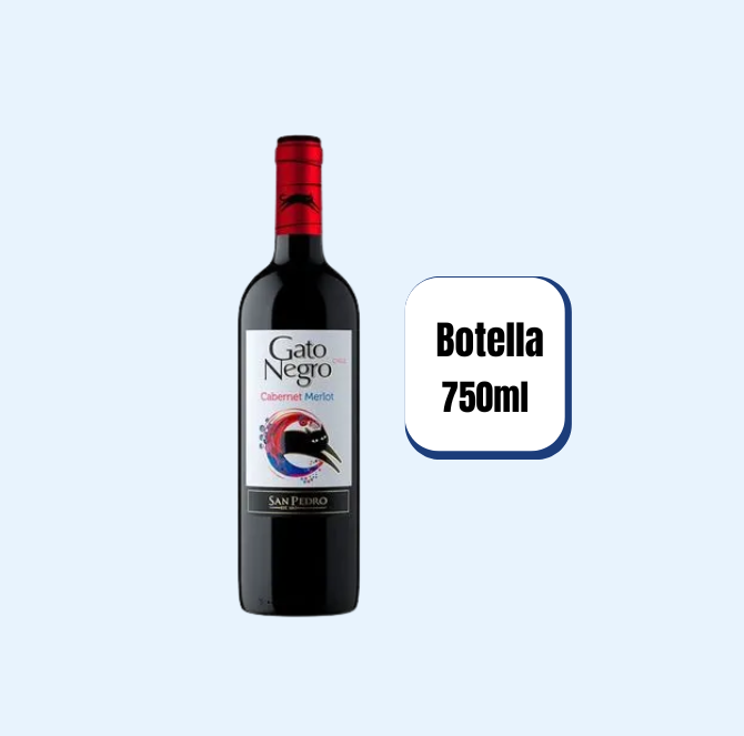 Vino Gato Negro Cabernet Merlot Botella 750ml