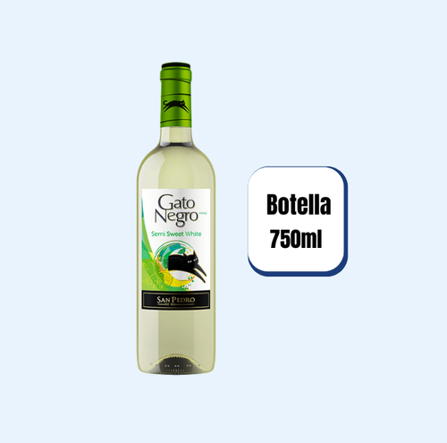 Vino Gato Negro Blanco Semi Sweet Botella 750ml