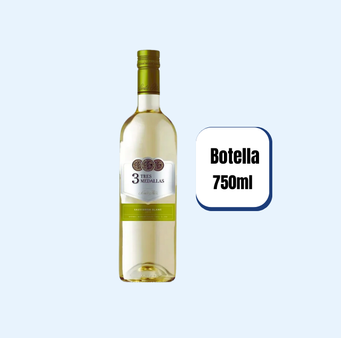 Vino 3 Medallas Suavignon Blanc Botella 750ml