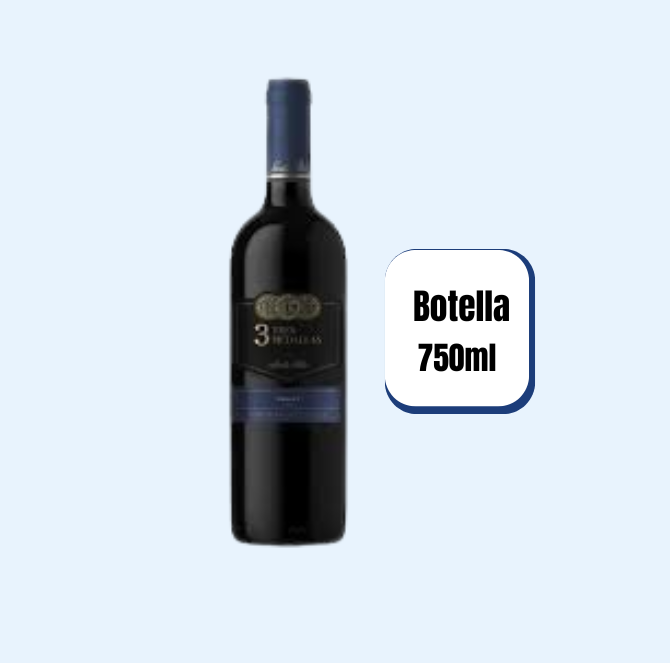 Vino 3 Medallas Merlot Botella 750ml