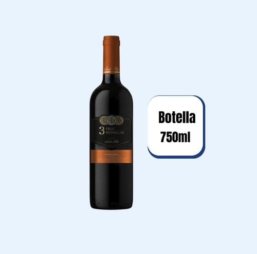 Vino 3 Medallas Carmenere Botella 750ml