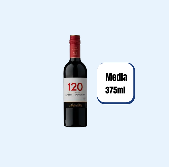 Vino Tinto Santa Rita 120 Cabernet Sauvignon Media 375ml