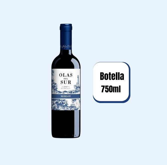Vino Olas Del Sur Merlot Botella 750ml