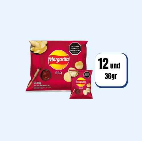 Papas Margarita BBQ 36gr 12 Und